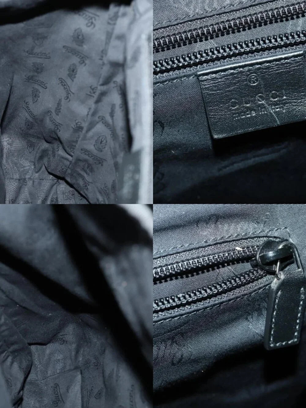 GUCCI GG Implementation Web Sherry Line Backpack Black Silver 347984 Auth ka1009